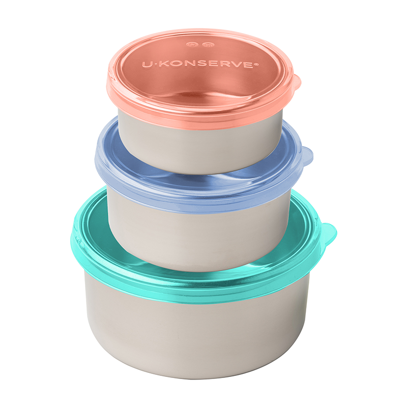 Round Nesting Trio (Set of 3) | Tropical Sky Silicone Lids